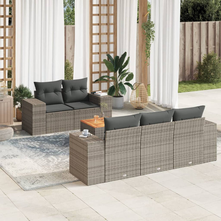 Loungegrupp Med Dynor 6 Delar Svart Konstrotting