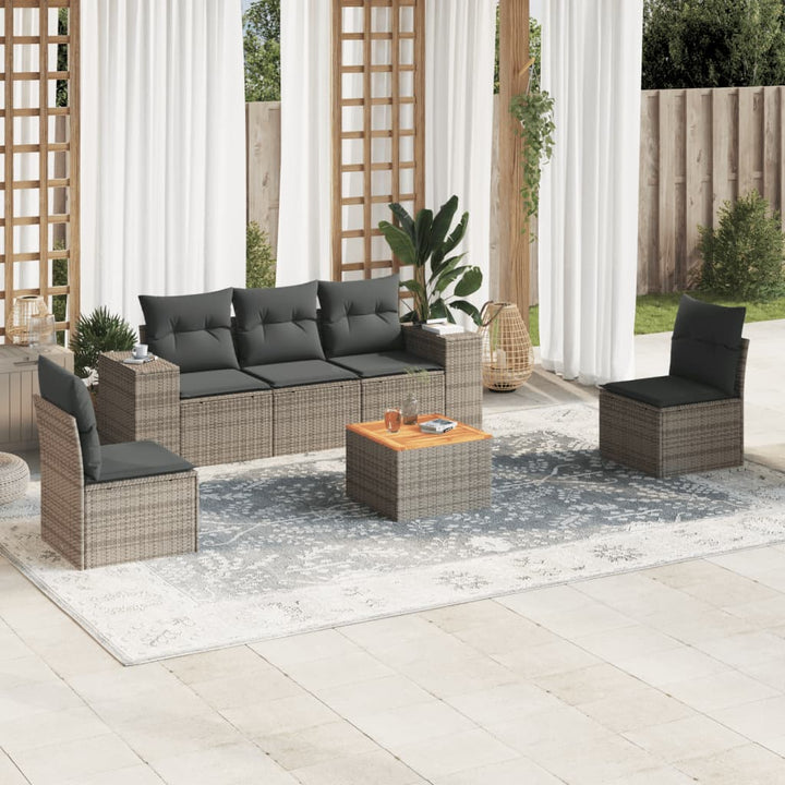 Loungegrupp Med Dynor 6 Delar Konstrotting