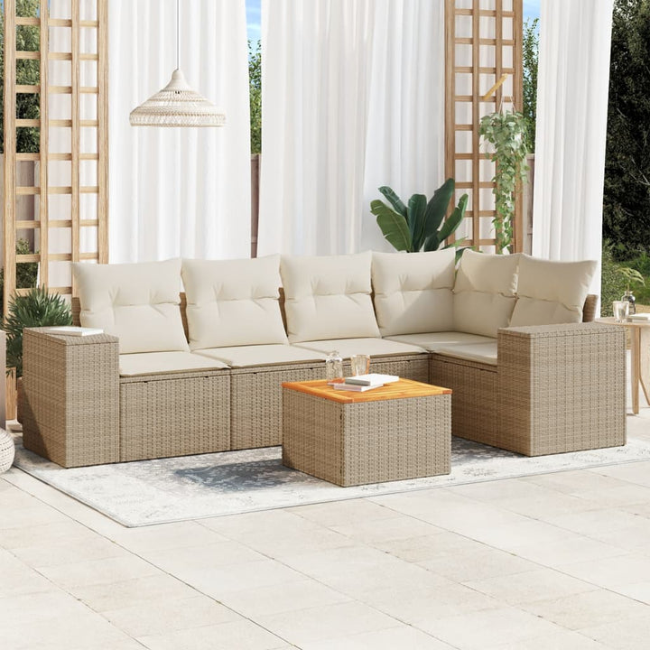 Loungegrupp Med Dynor 6 Delar Konstrotting