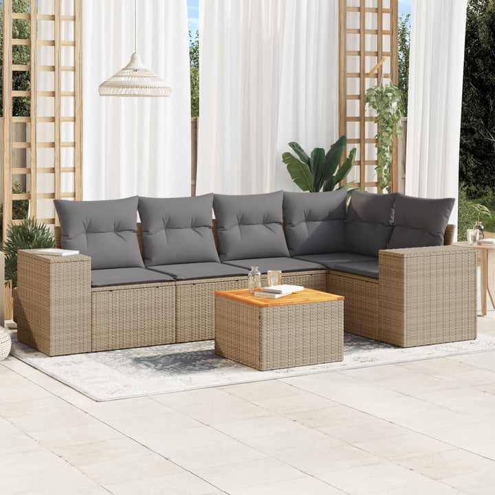 Loungegrupp Med Dynor 6 Delar Konstrotting