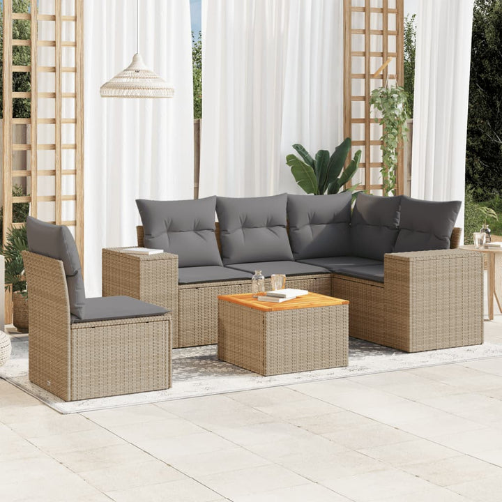Loungegrupp Med Dynor 6 Delar Konstrotting