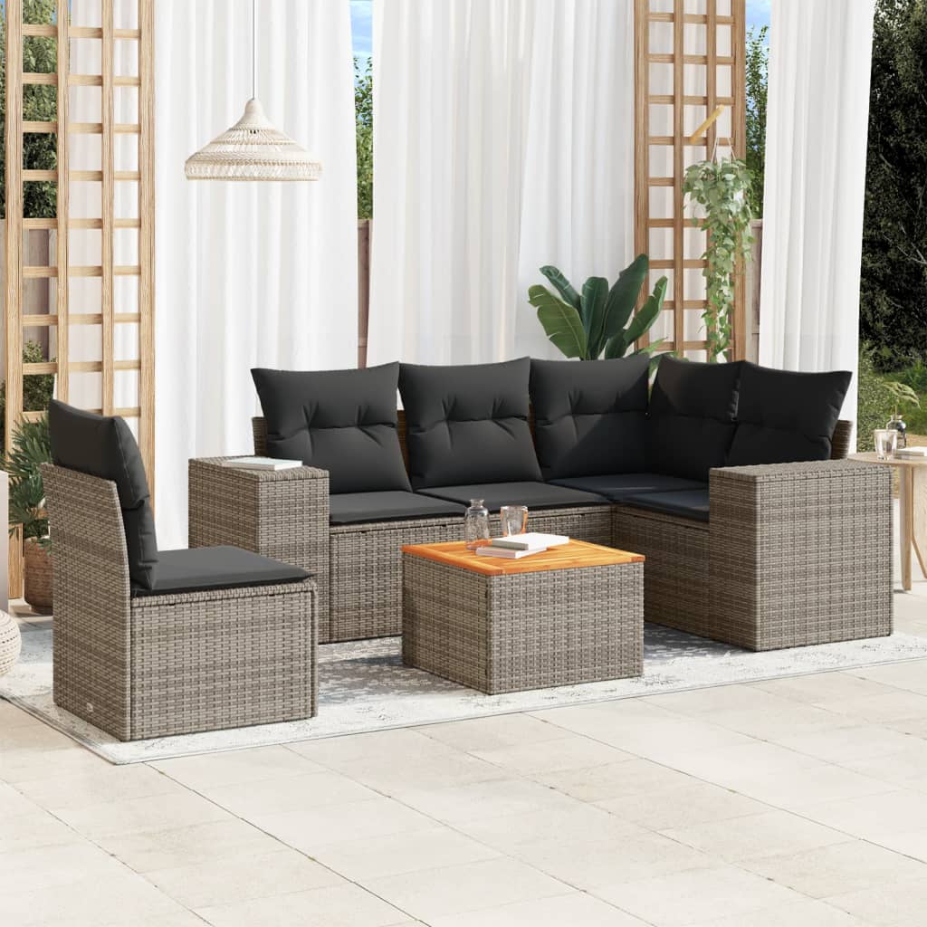 Loungegrupp Med Dynor 6 Delar Konstrotting