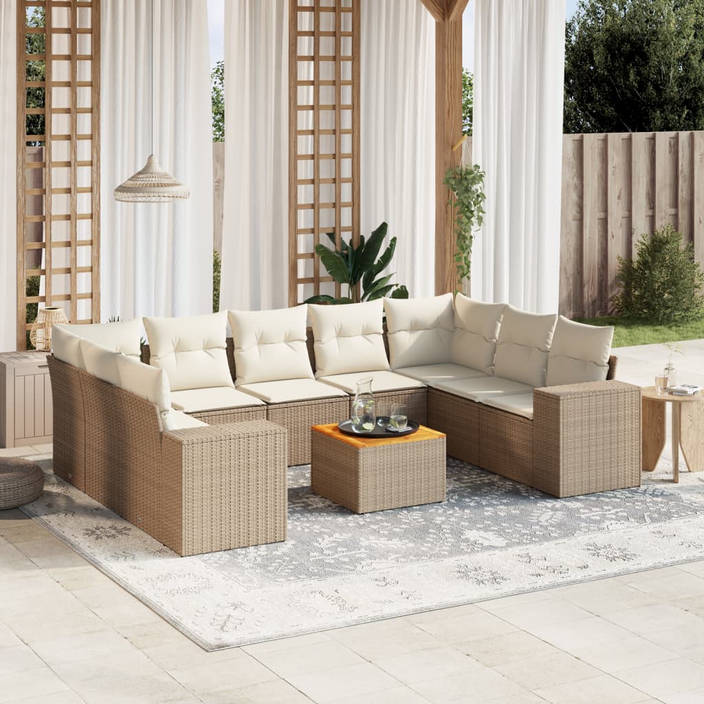 Loungegrupp 10 Delar Med Svarta Dynor Konstrotting