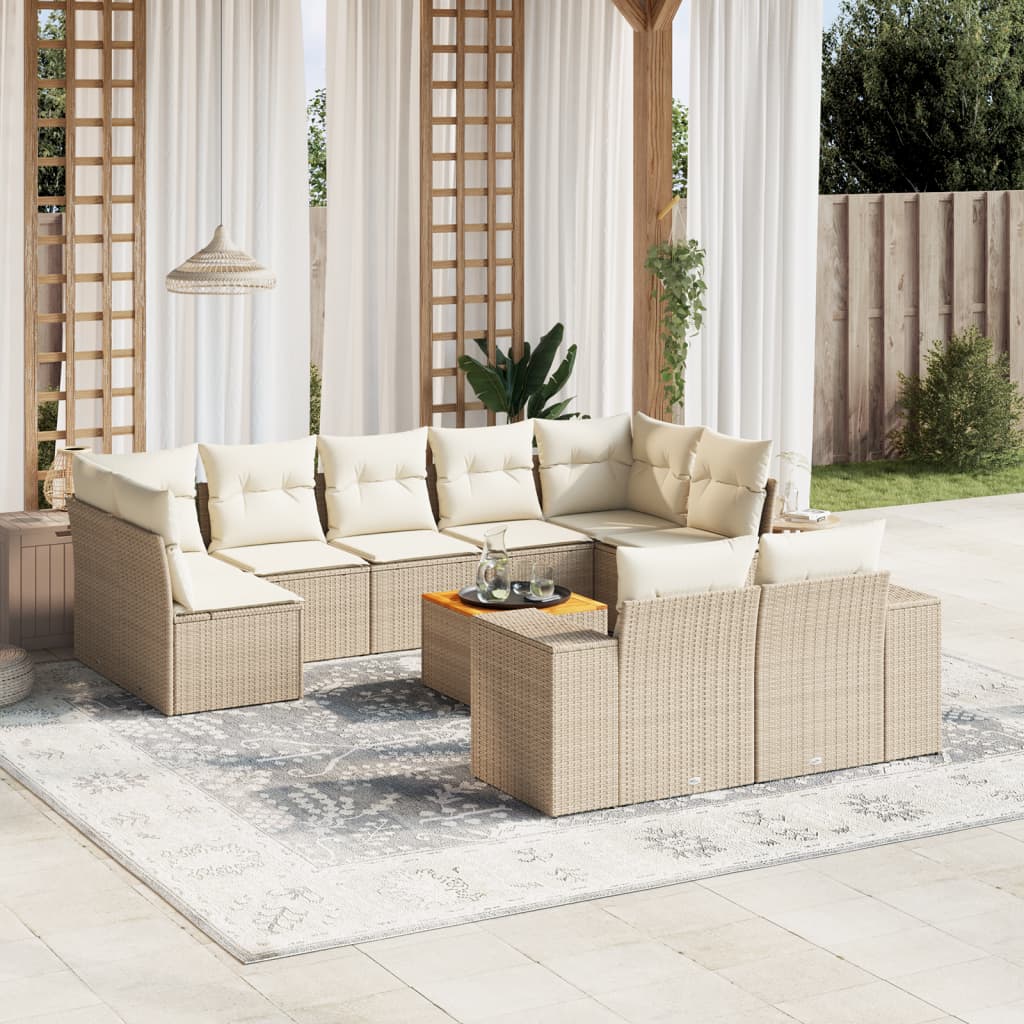 Loungegrupp 10 Delar Med Svarta Dynor Konstrotting