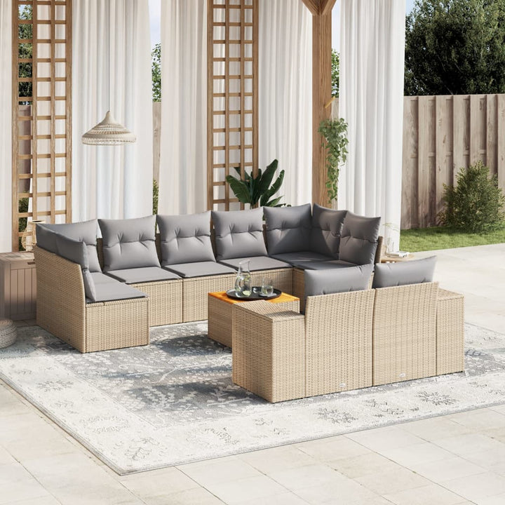 Loungegrupp 10 Delar Med Svarta Dynor Konstrotting