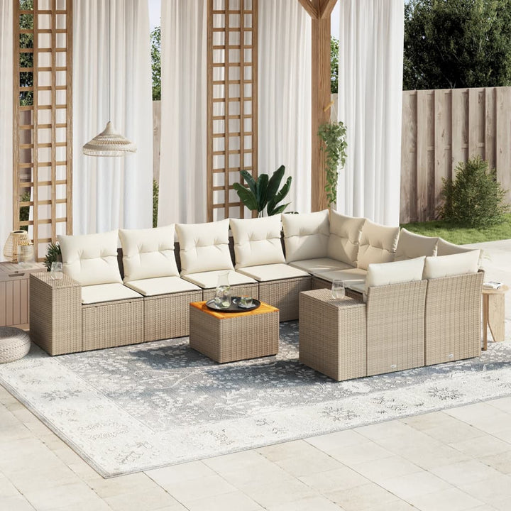Loungegrupp 10 Delar Med Svarta Dynor Konstrotting