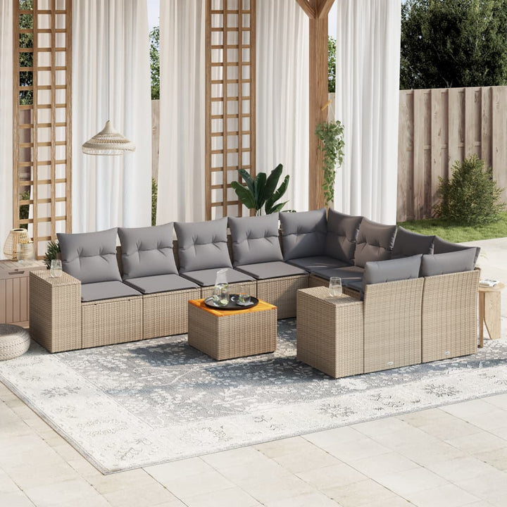 Loungegrupp 10 Delar Med Svarta Dynor Konstrotting
