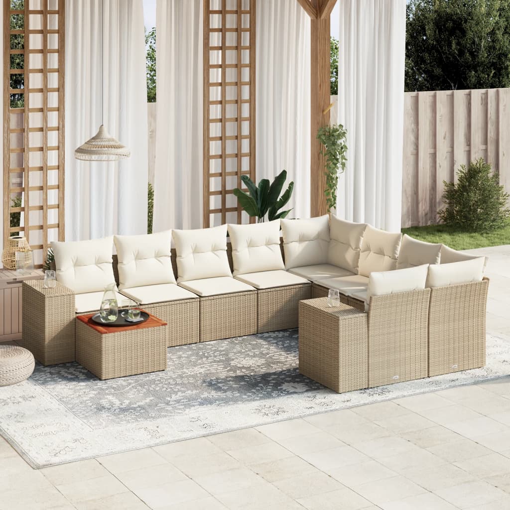 Loungegrupp 10 Delar Med Svarta Dynor Konstrotting