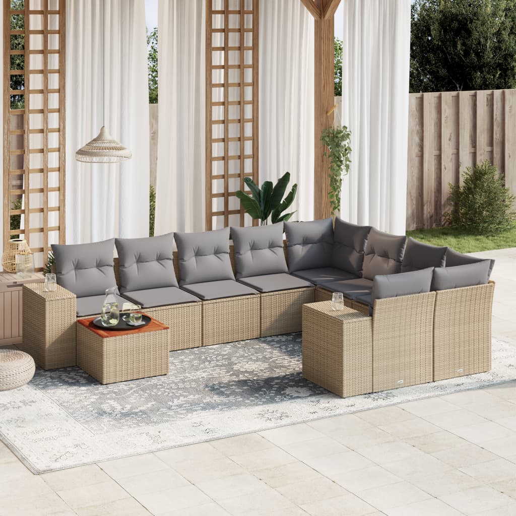 Loungegrupp 10 Delar Med Svarta Dynor Konstrotting