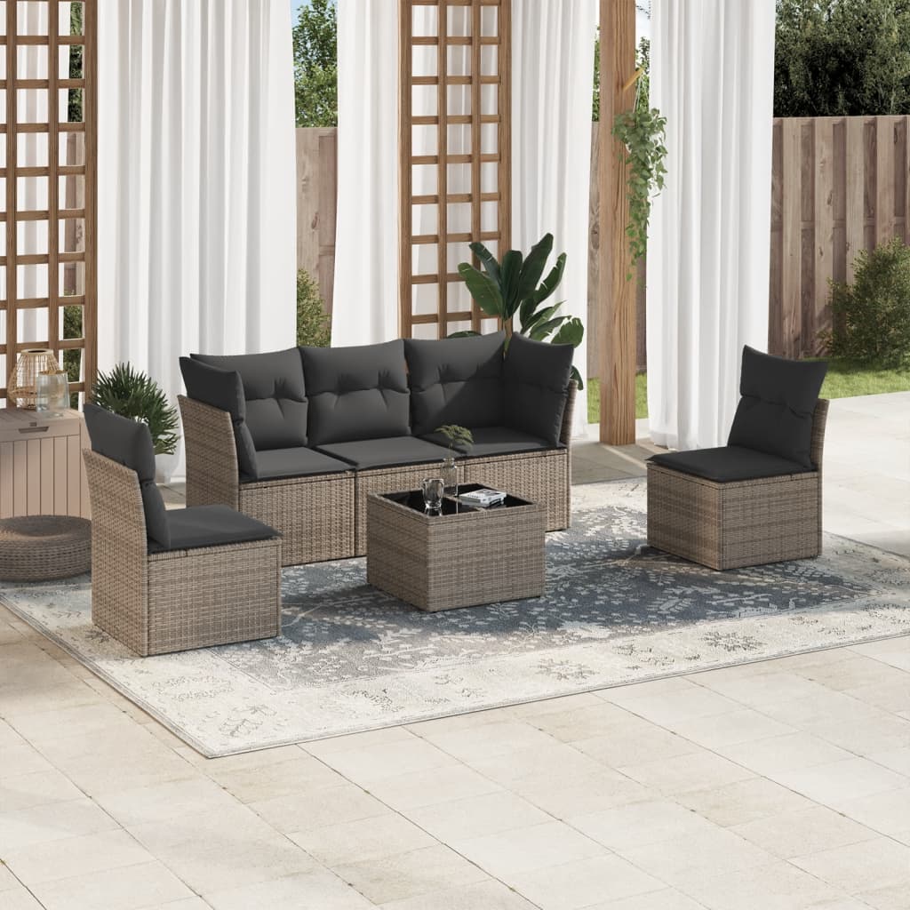 Loungegrupp Med Dynor 6 Delar Konstrotting