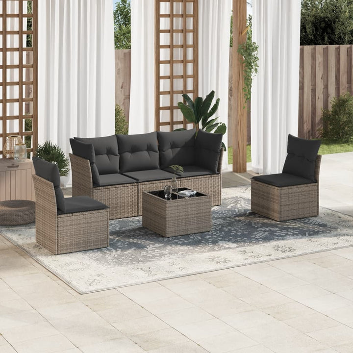 Loungegrupp Med Dynor 6 Delar Konstrotting