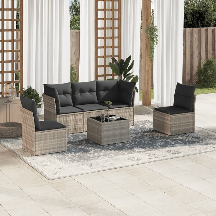 Loungegrupp Med Dynor 6 Delar Konstrotting