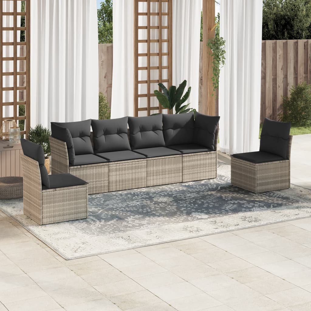 Loungegrupp Med Dynor 6 Delar Konstrotting