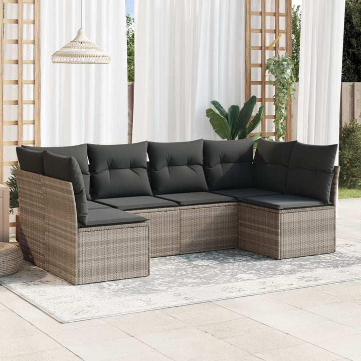 Loungegrupp Med Dynor 6 Delar Svart Konstrotting