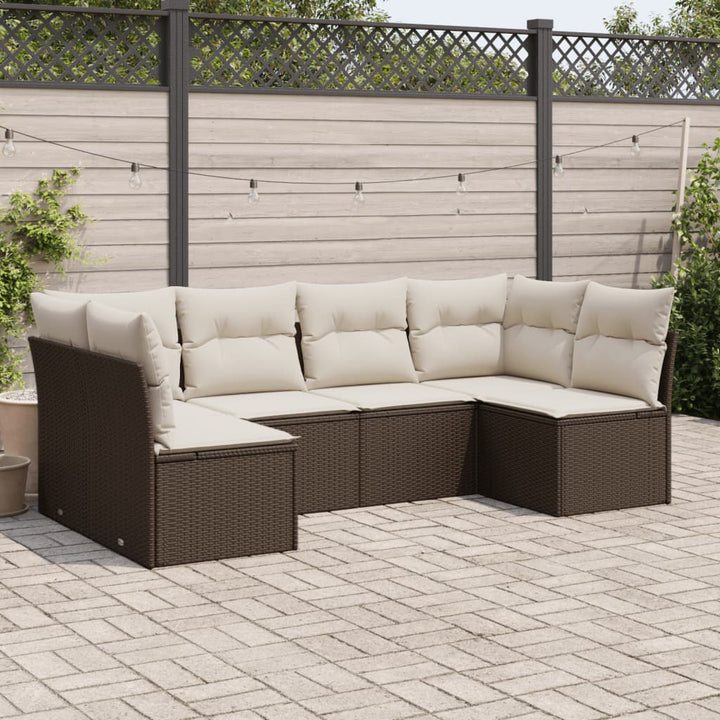 Loungegrupp Med Dynor 6 Delar Svart Konstrotting
