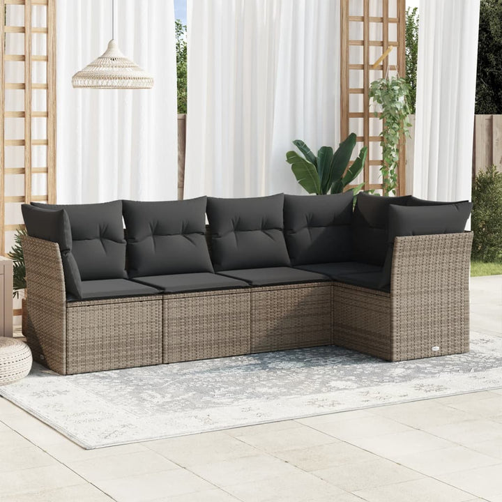 Loungegrupp Med Dynor 6 Delar Svart Konstrotting