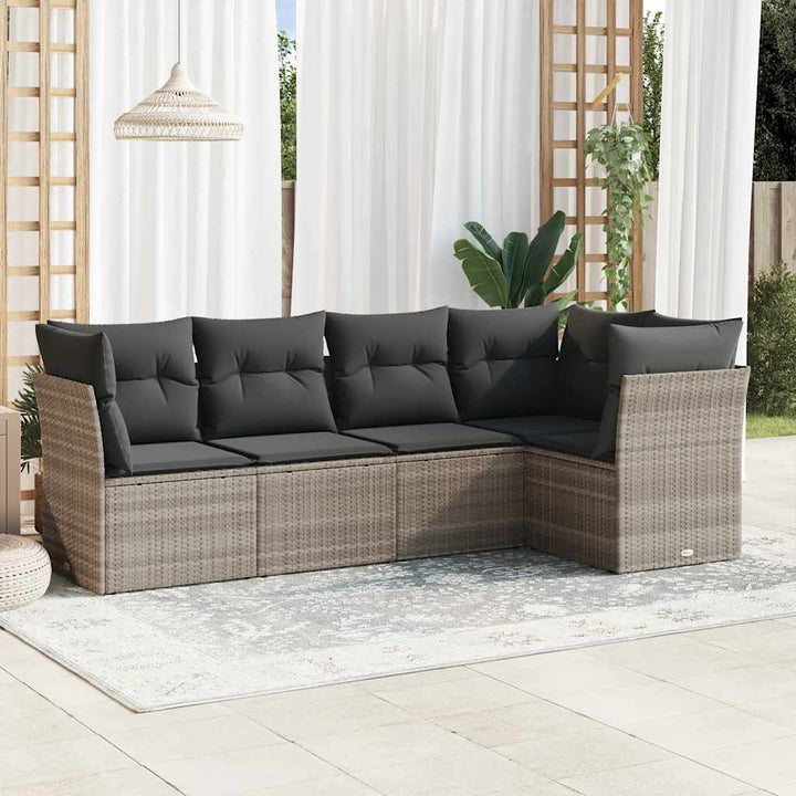 Loungegrupp Med Dynor 6 Delar Svart Konstrotting