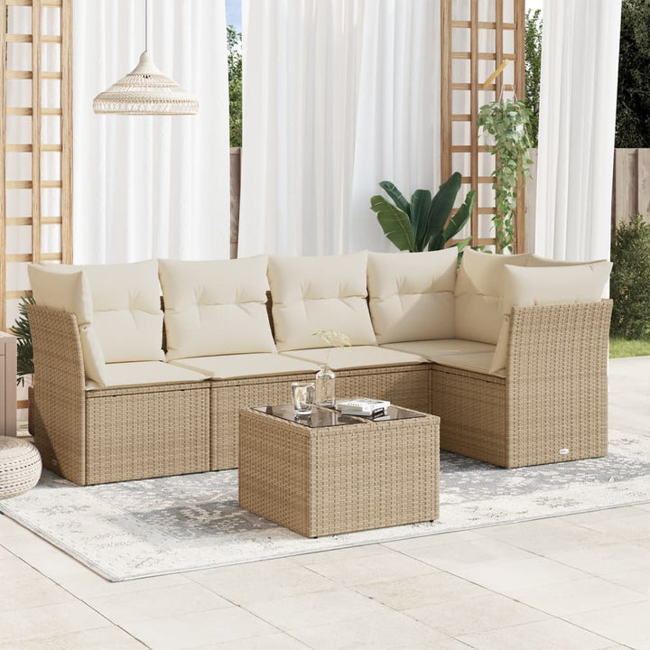 Loungegrupp Med Dynor 6 Delar Svart Konstrotting
