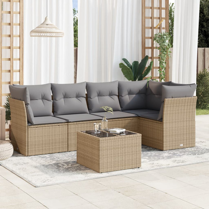 Loungegrupp Med Dynor 6 Delar Svart Konstrotting