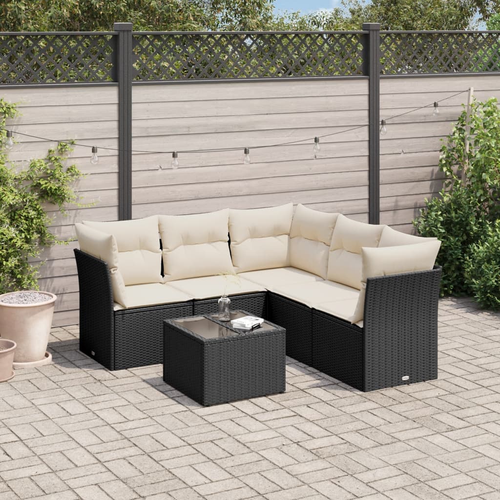 Soffgrupp För Trädgården Med Dynor 5 Delar Beige Konstrotting