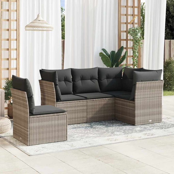 Loungegrupp Med Dynor 6 Delar Svart Konstrotting