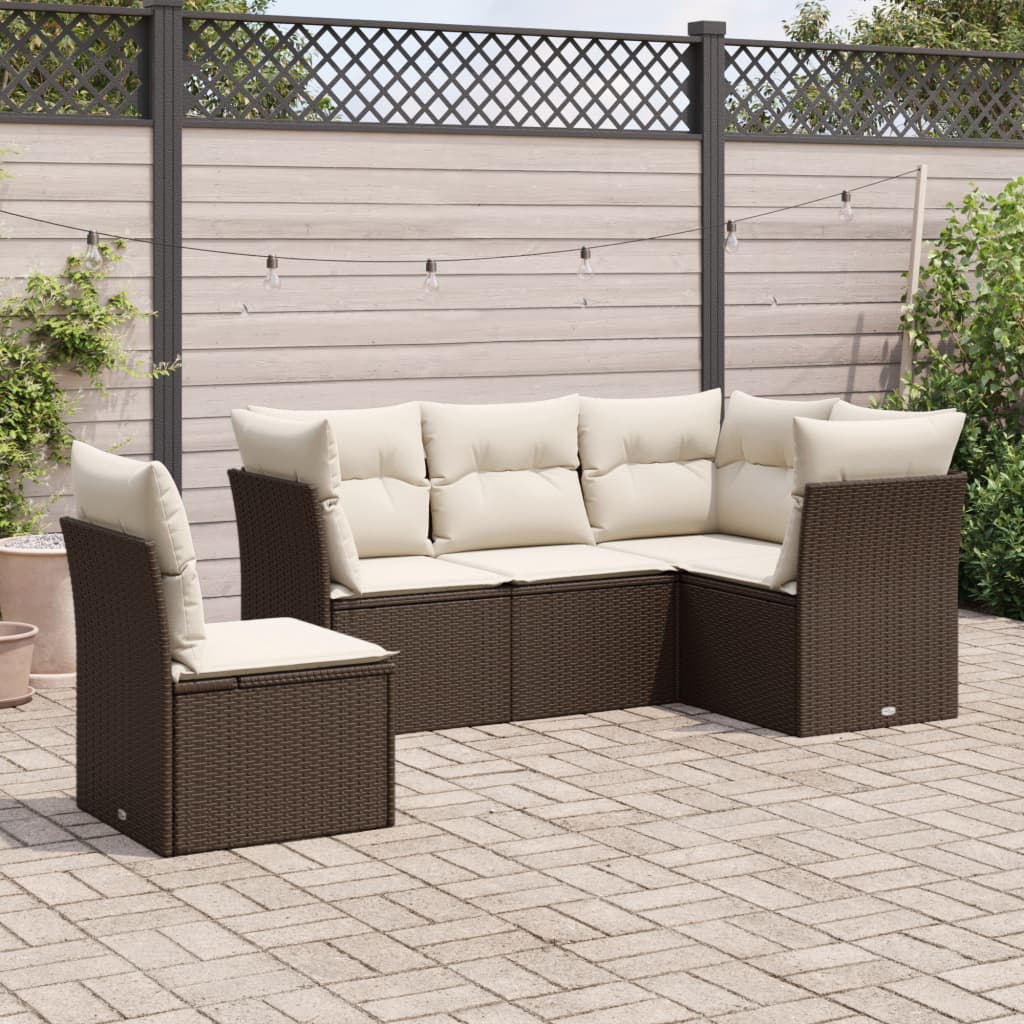 Loungegrupp Med Dynor 6 Delar Svart Konstrotting