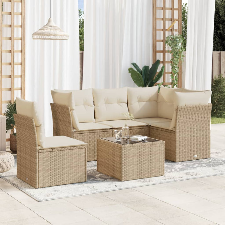 Loungegrupp Med Dynor 6 Delar Svart Konstrotting