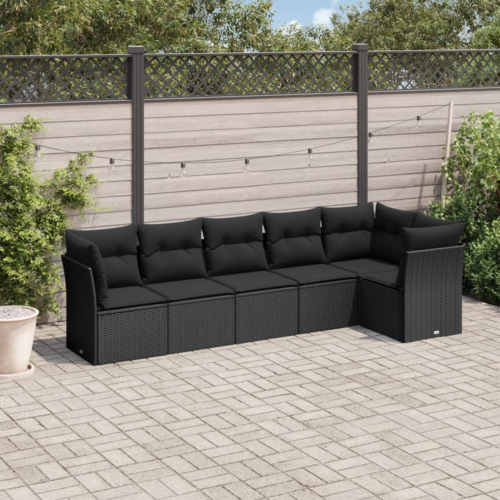 Soffgrupp För Trädgården Med Dynor 6 Delar Beige Konstrotting