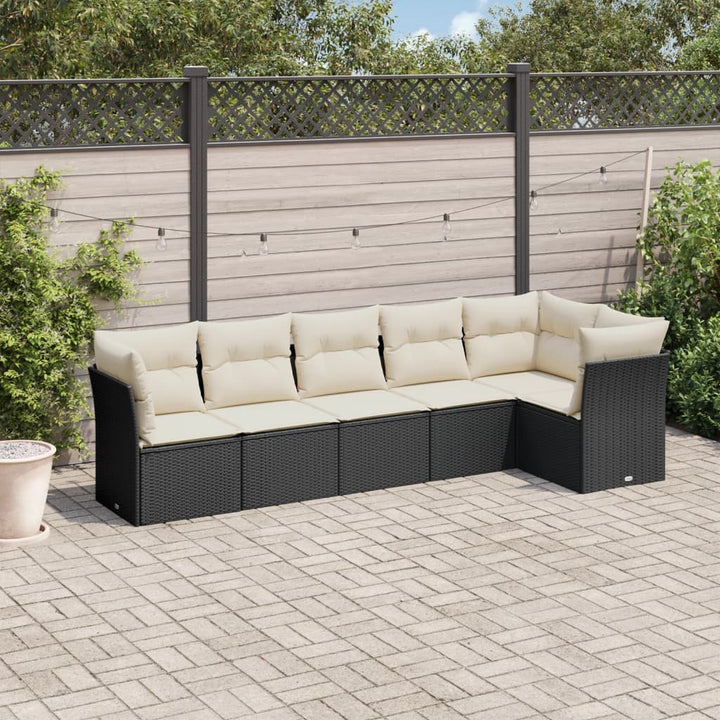 Soffgrupp För Trädgården Med Dynor 6 Delar Beige Konstrotting