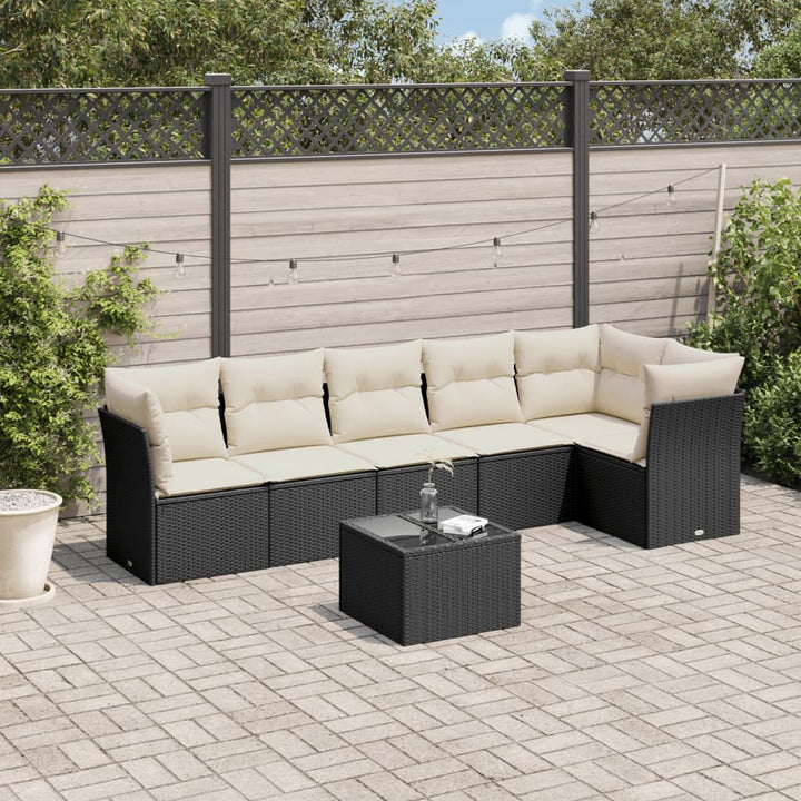 Soffgrupp För Trädgården Med Dynor 6 Delar Beige Konstrotting