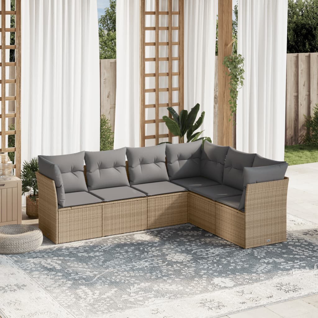 Loungegrupp Med Dynor 6 Delar Konstrotting