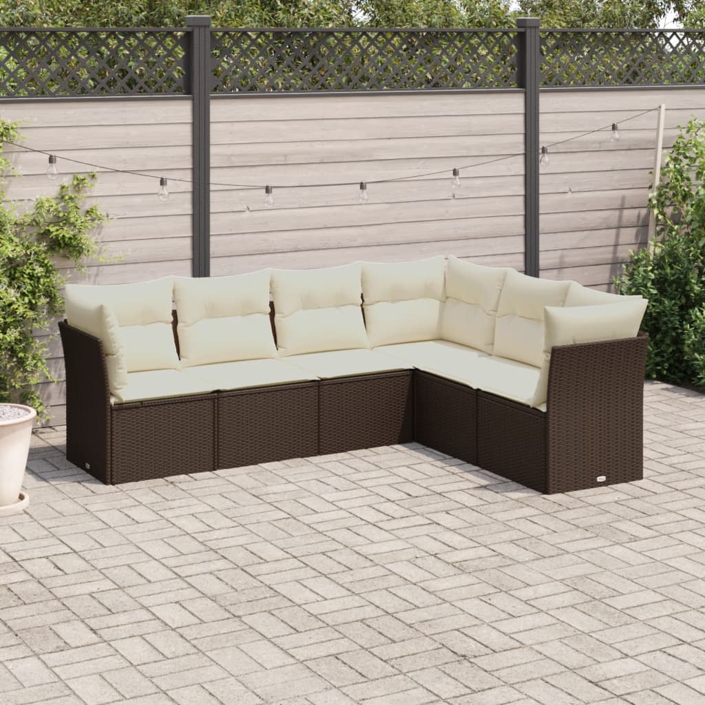Loungegrupp Med Dynor 6 Delar Konstrotting
