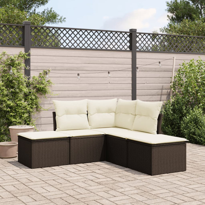 Loungegrupp Med Dynor 6 Delar Svart Konstrotting
