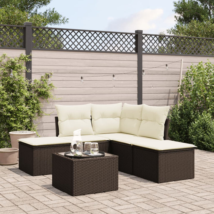 Loungegrupp Med Dynor 6 Delar Svart Konstrotting