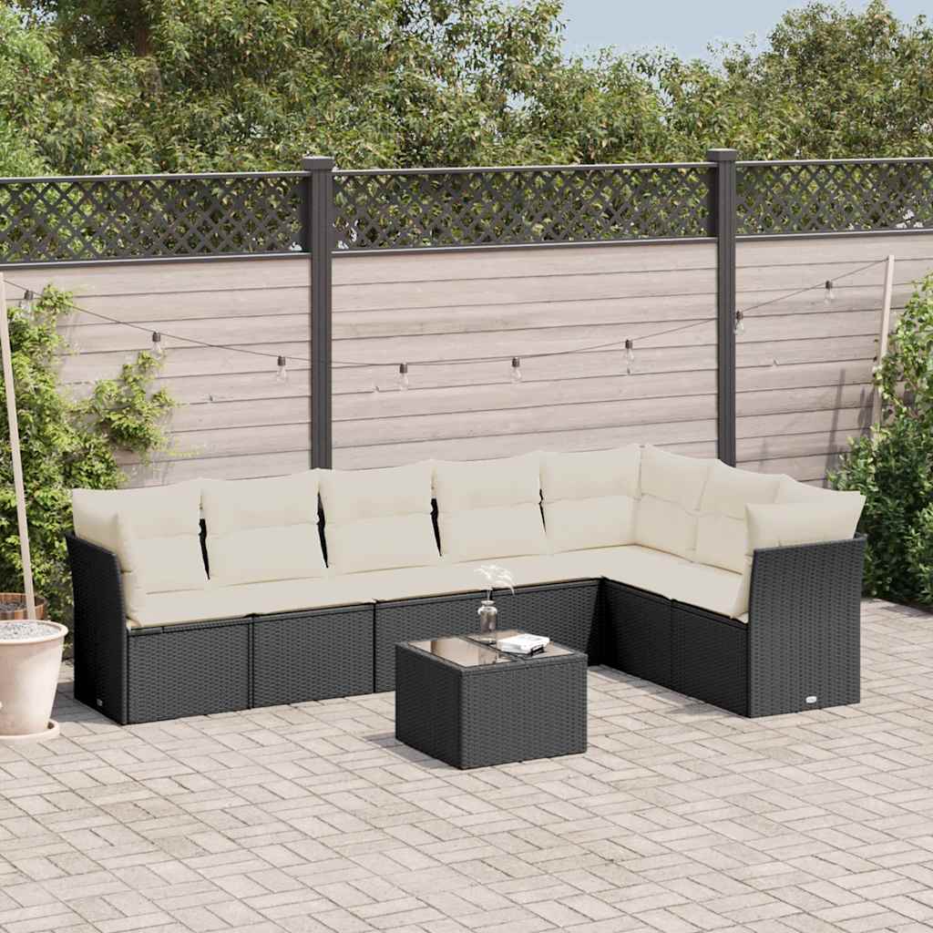 Loungegrupp För Trädgården Med Dynor 8 Delar Konstrotting