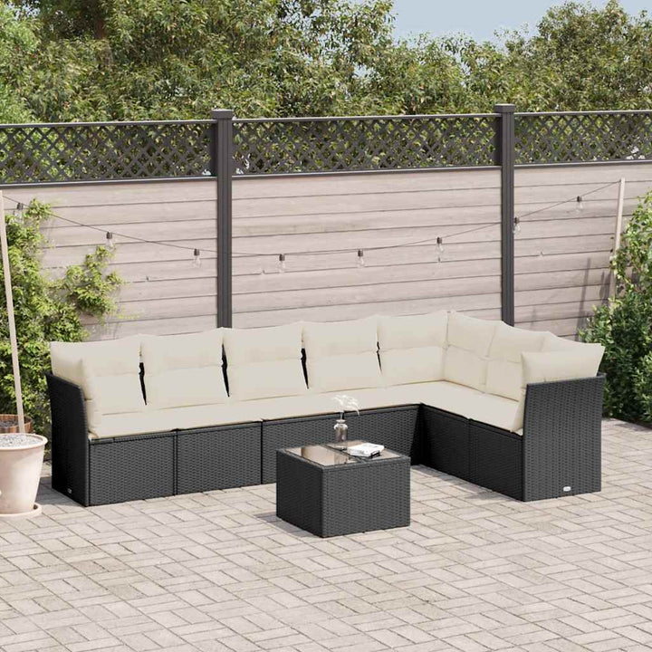 Loungegrupp För Trädgården Med Dynor 8 Delar Konstrotting