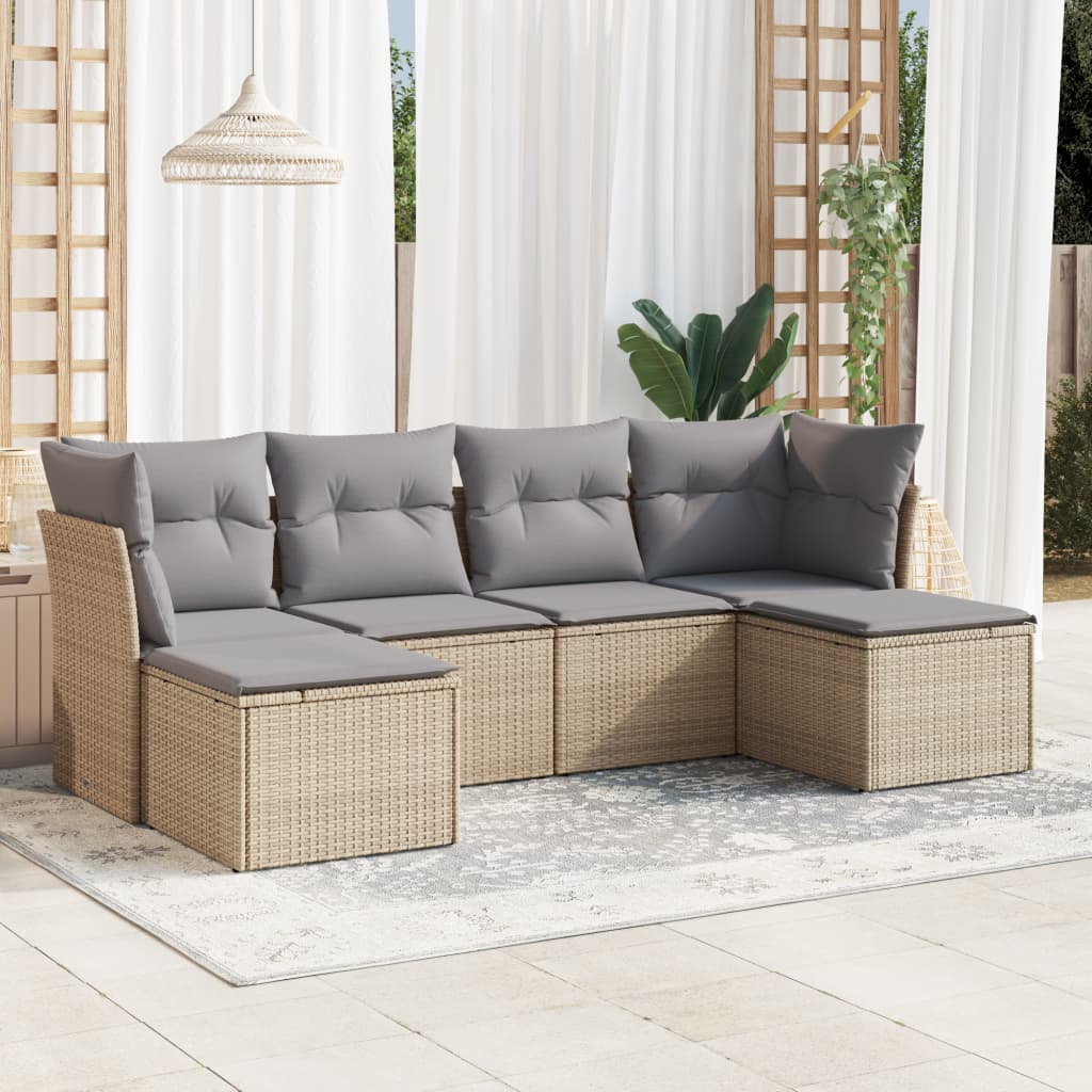 Loungegrupp Med Dynor 6 Delar Konstrotting