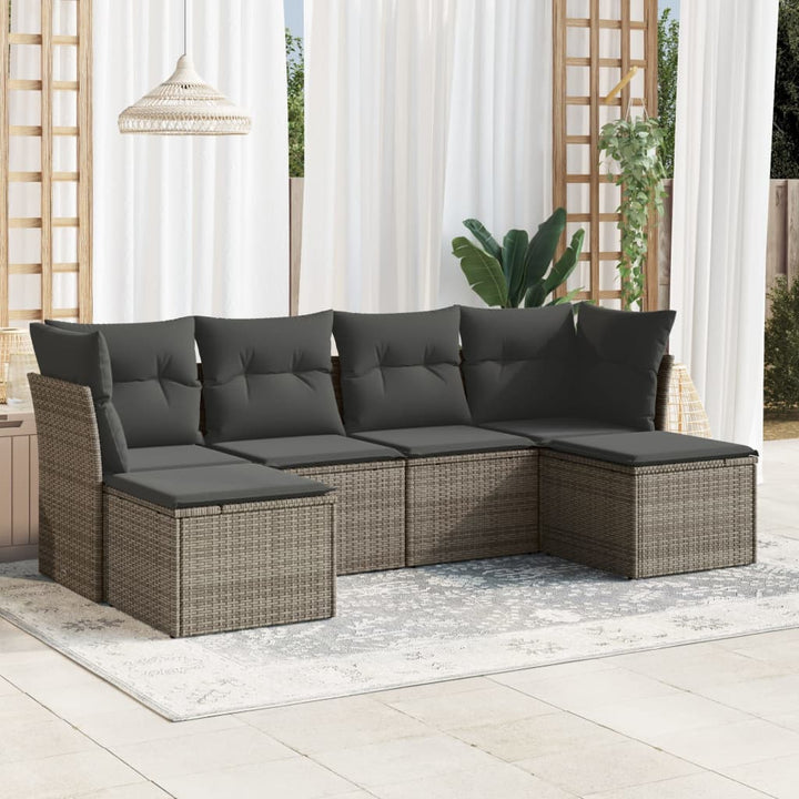 Loungegrupp Med Dynor 6 Delar Konstrotting