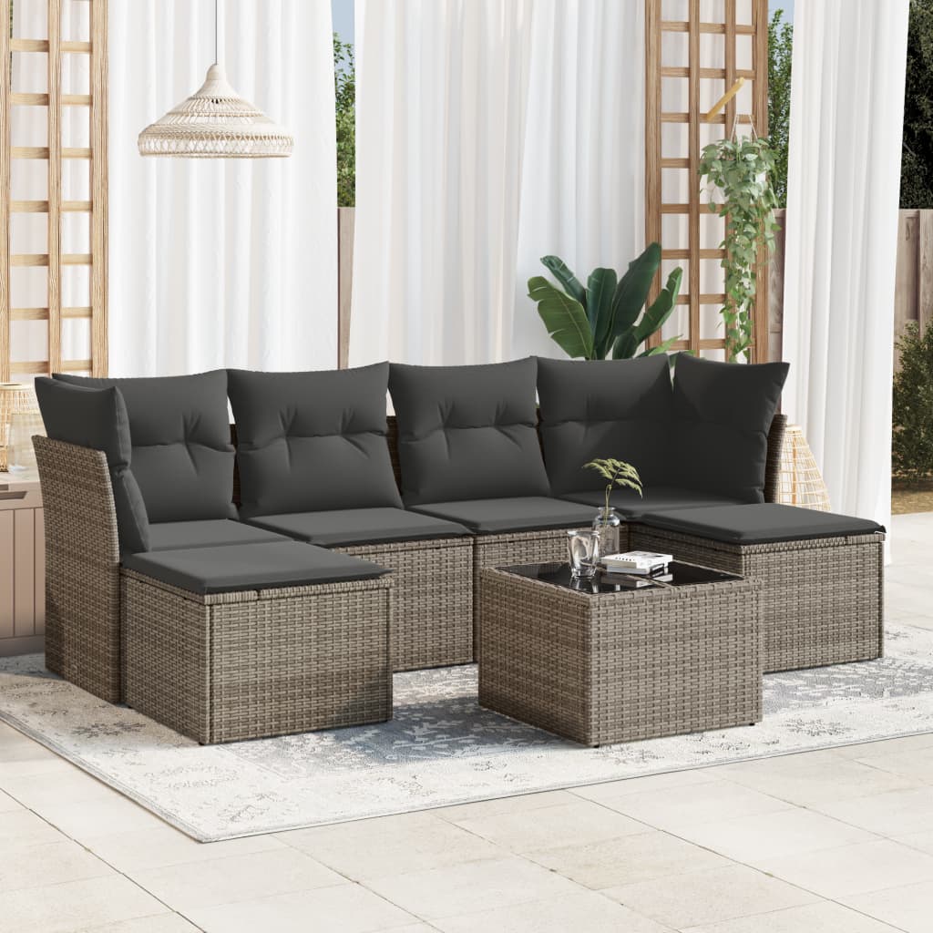 Loungegrupp Med Dynor 6 Delar Konstrotting