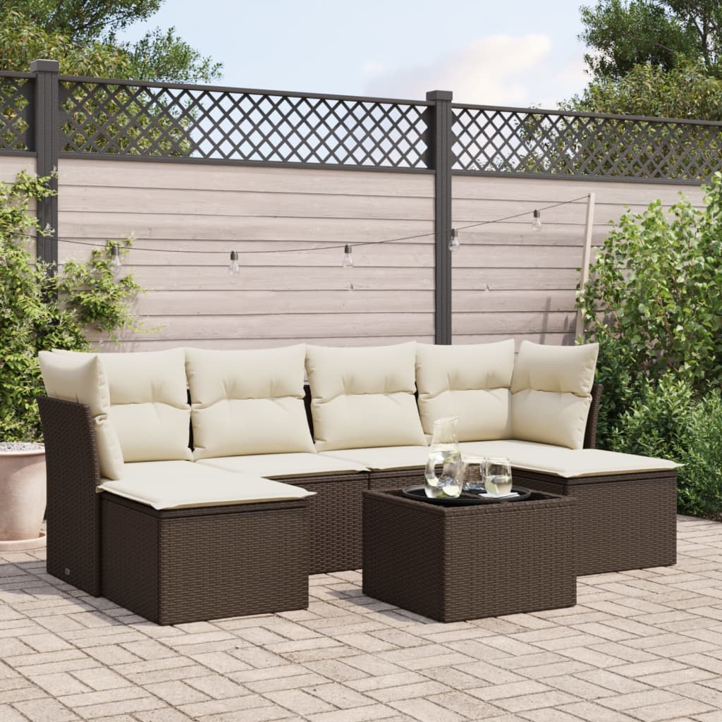 Loungegrupp Med Dynor 6 Delar Konstrotting