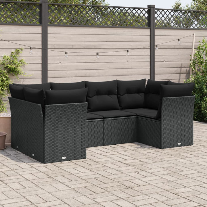 Soffgrupp För Trädgården Med Dynor 6 Delar Beige Konstrotting