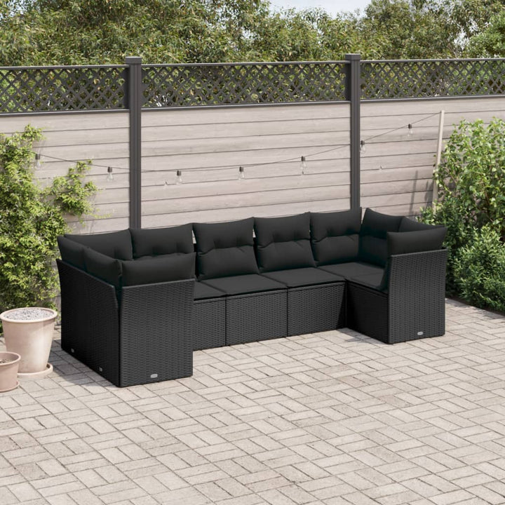 Matgrupp För Trädgården Med Dynor 7 Delar Beige Konstrotting