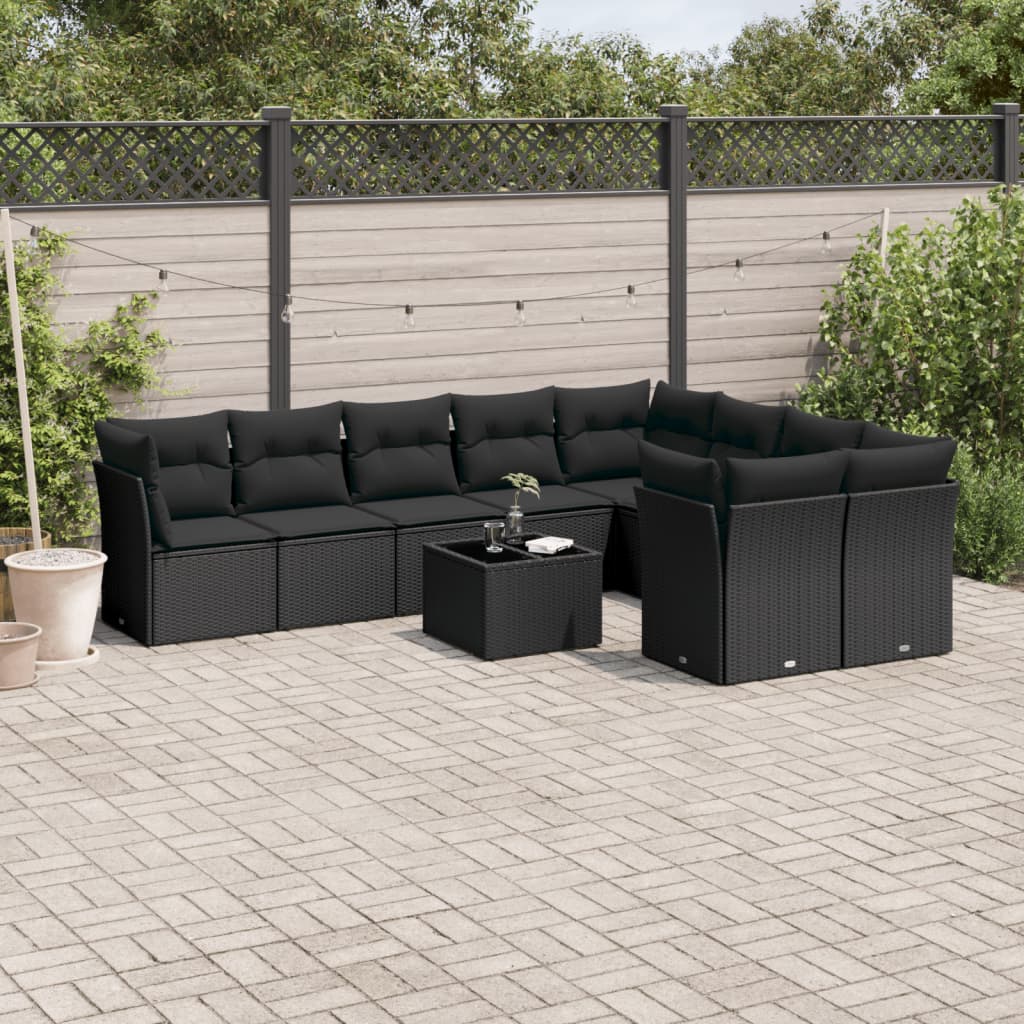 Soffgrupp För Trädgården Med Dynor 9 Delar Beige Konstrotting