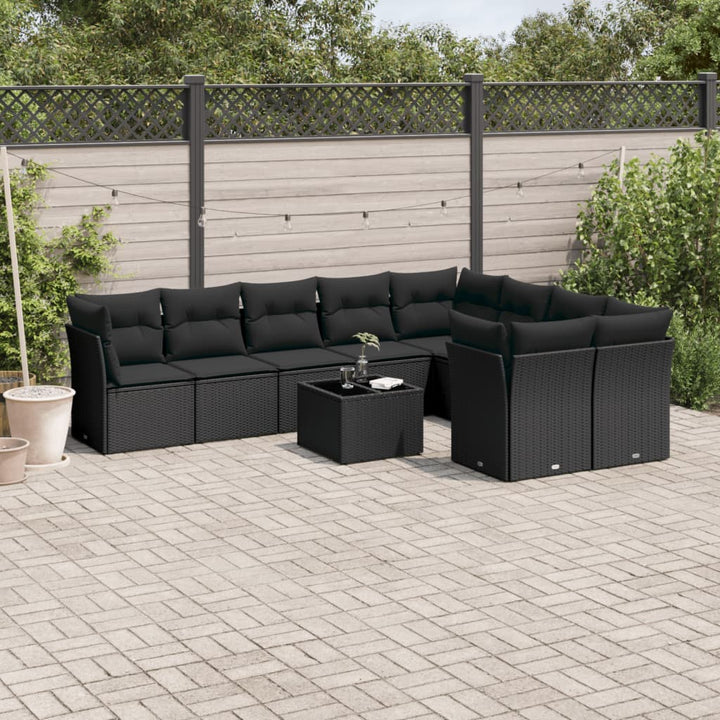 Soffgrupp För Trädgården Med Dynor 9 Delar Beige Konstrotting