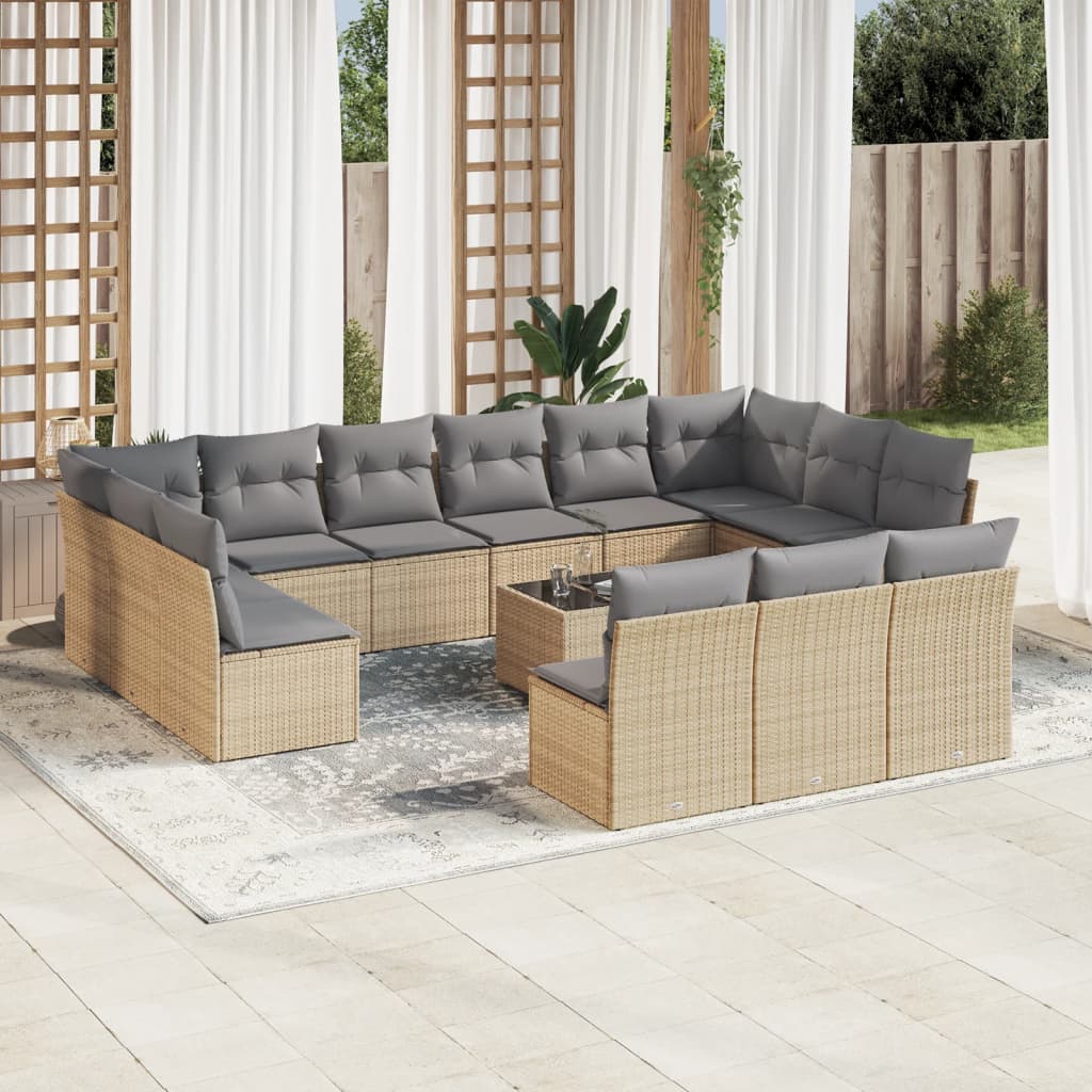Loungegrupp För Trädgården M Dynor 13 Delar Konstrotting