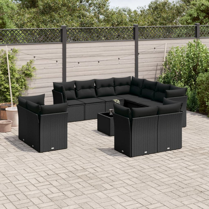 Loungegrupp För Trädgården M. Dynor 11 Delar Beige Konstrotting