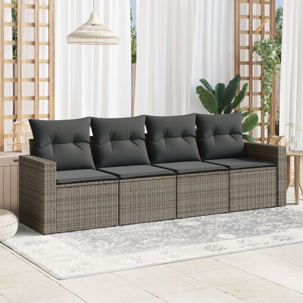 Soffgrupp För Trädgård Med Dynor 4 Delar Beige Konstrotting