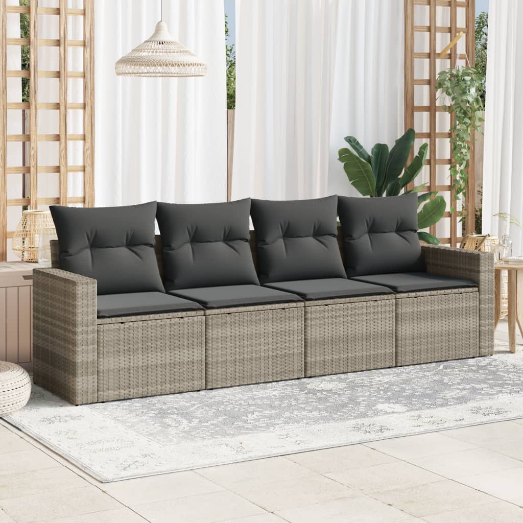 Soffgrupp För Trädgård Med Dynor 4 Delar Beige Konstrotting