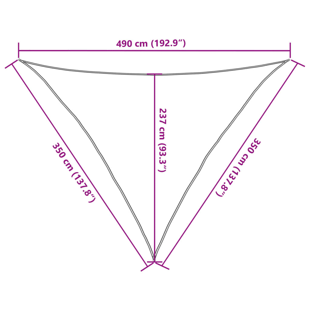 Solsegel 160 G/M² Triangulär 3,5X3,5X4,9 M Hdpe