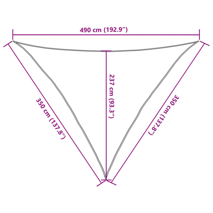Solsegel 160 G/M² Triangulär 3,5X3,5X4,9 M Hdpe